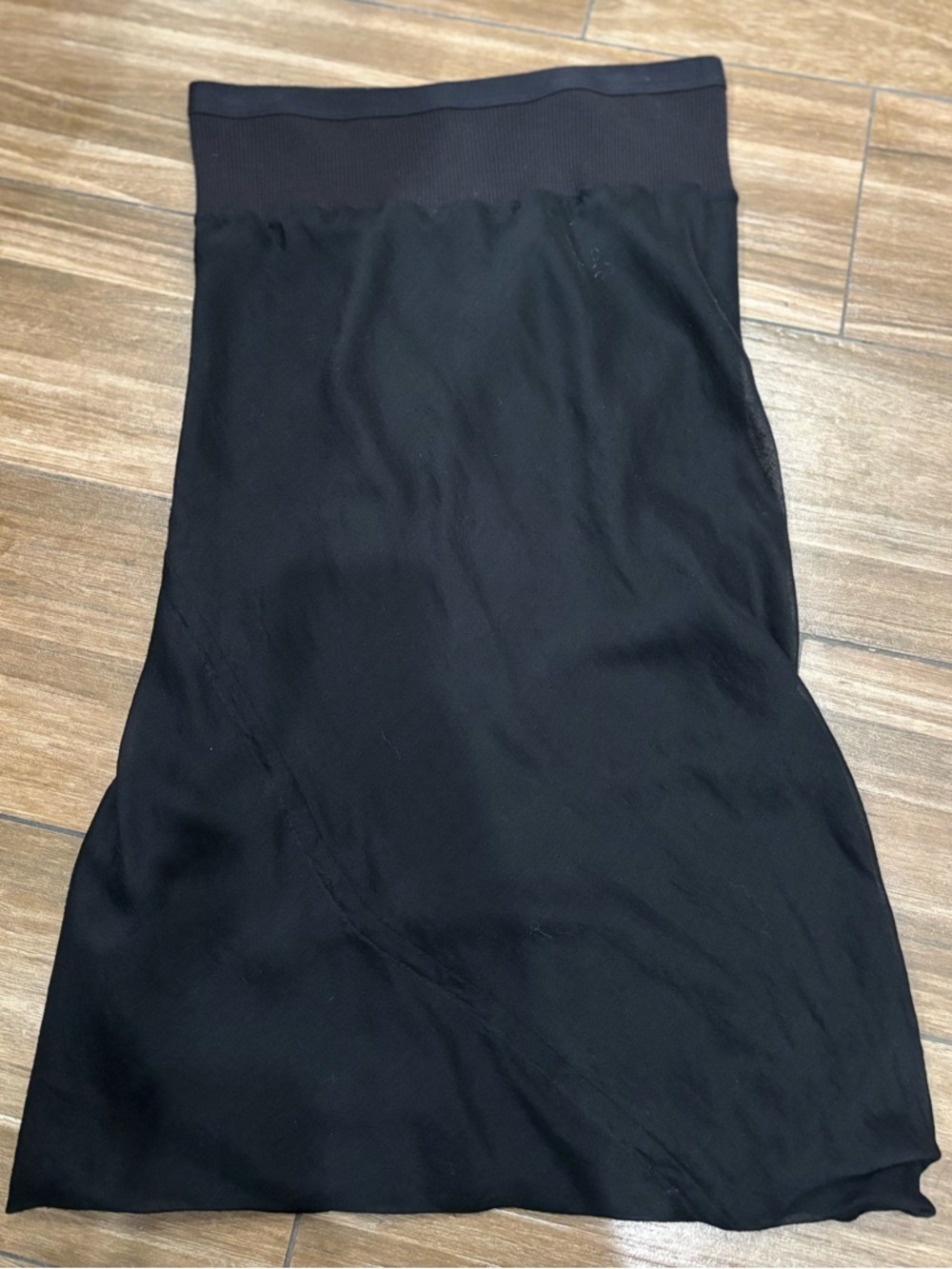 Rich Owens Black Midi Knit Elastic-Waist Skirt